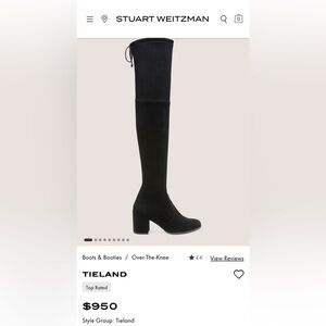 Stuart Weitzman Tieland Over-the-Knee Boot - Black Suede. Size 9.